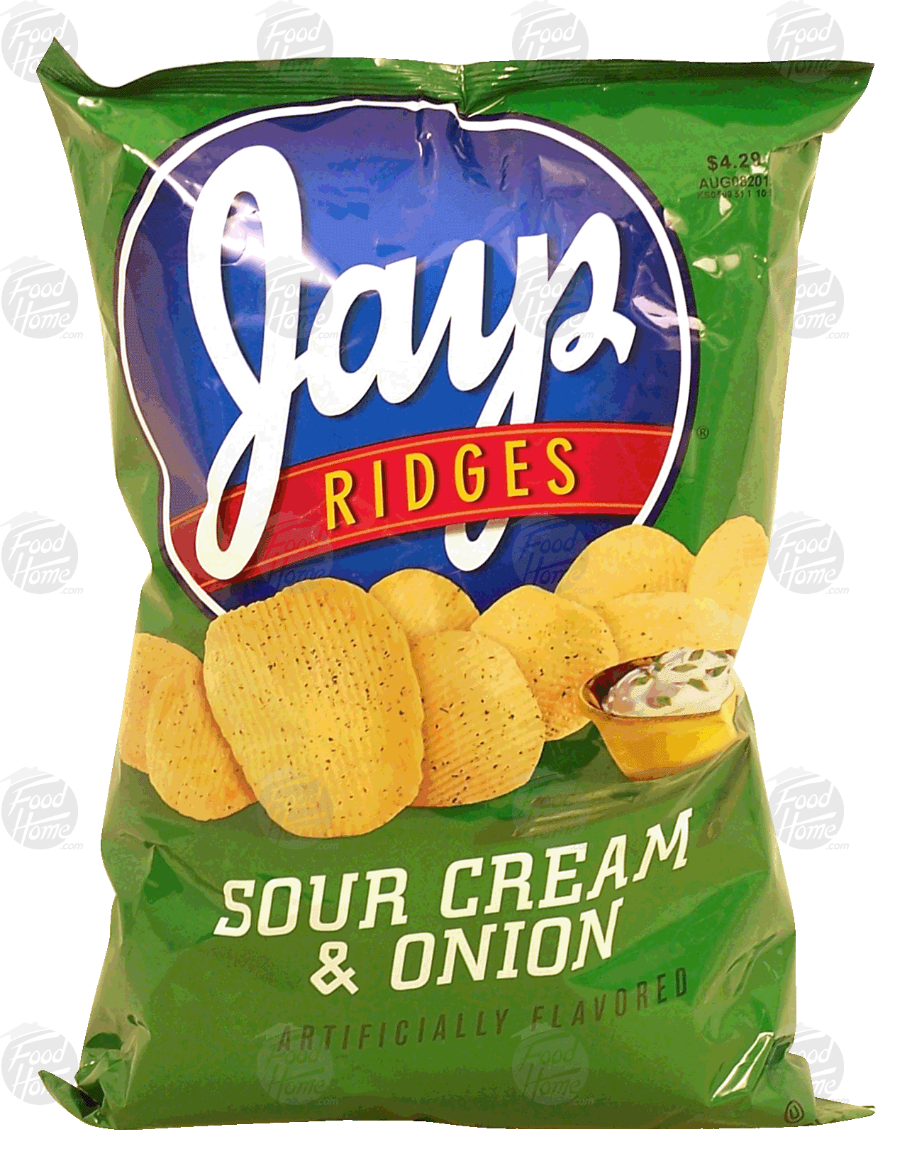 Jay's Ridges sour cream & onion flavored potato chips Full-Size Picture